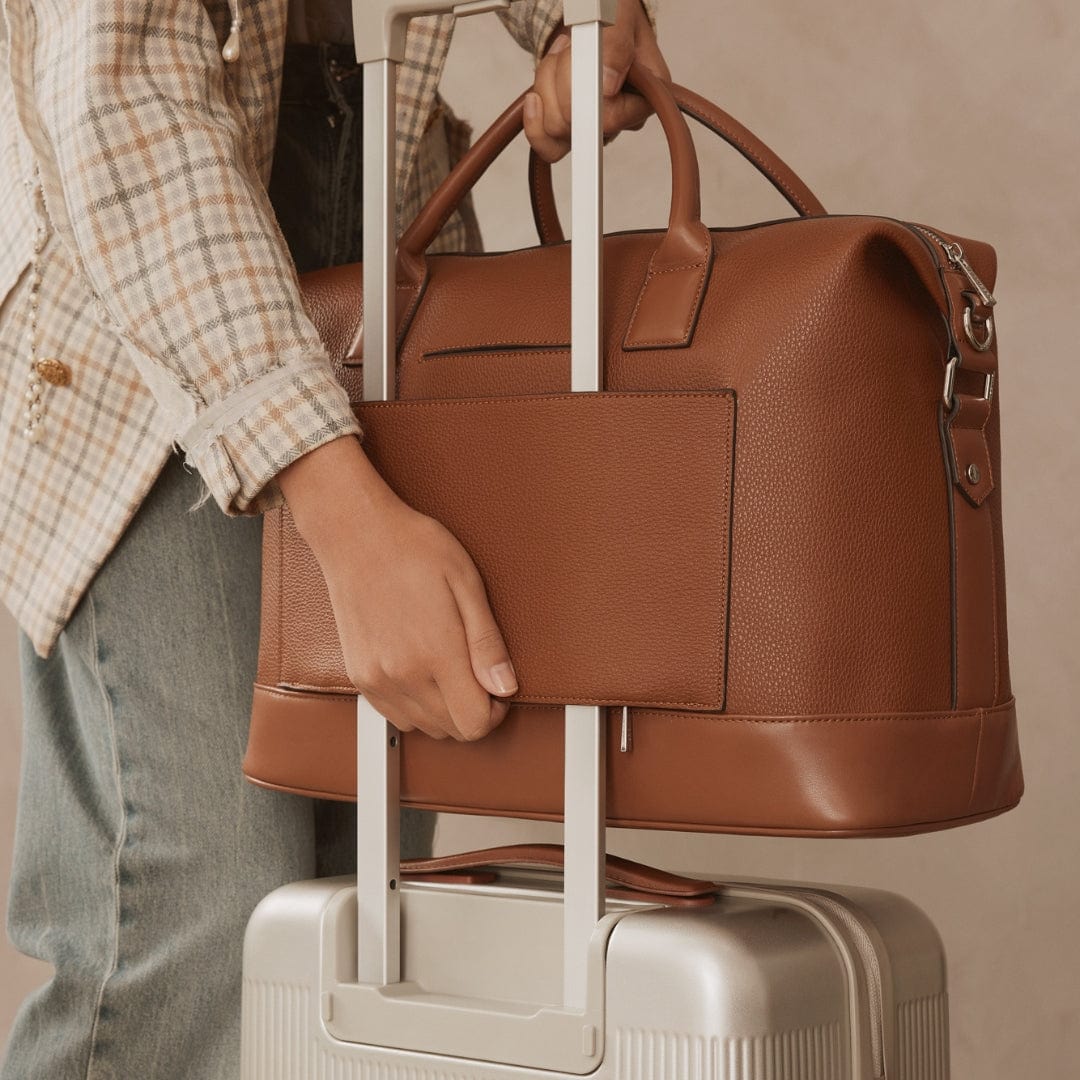 The Mae - Affogato Vegan Leather Travel Tote Bag