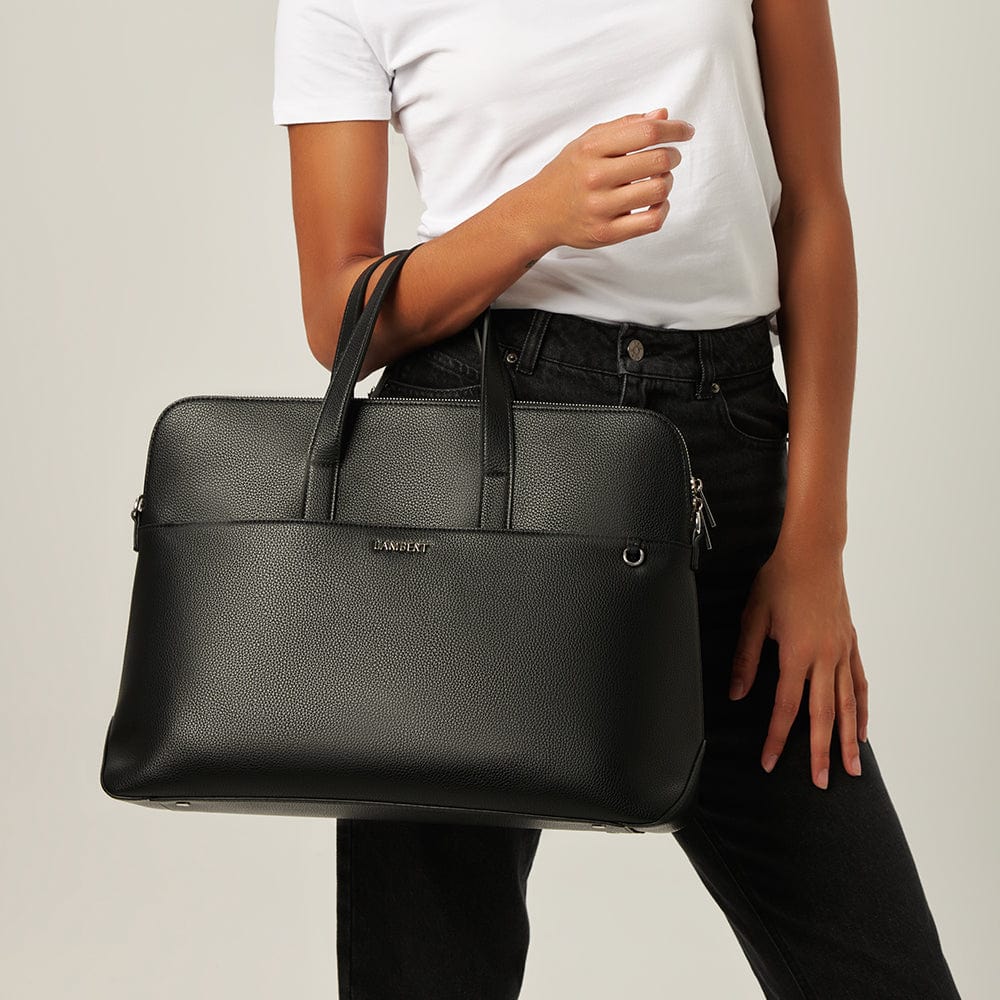 The Malorie - Black Vegan Leather 2-in-1 Briefcase