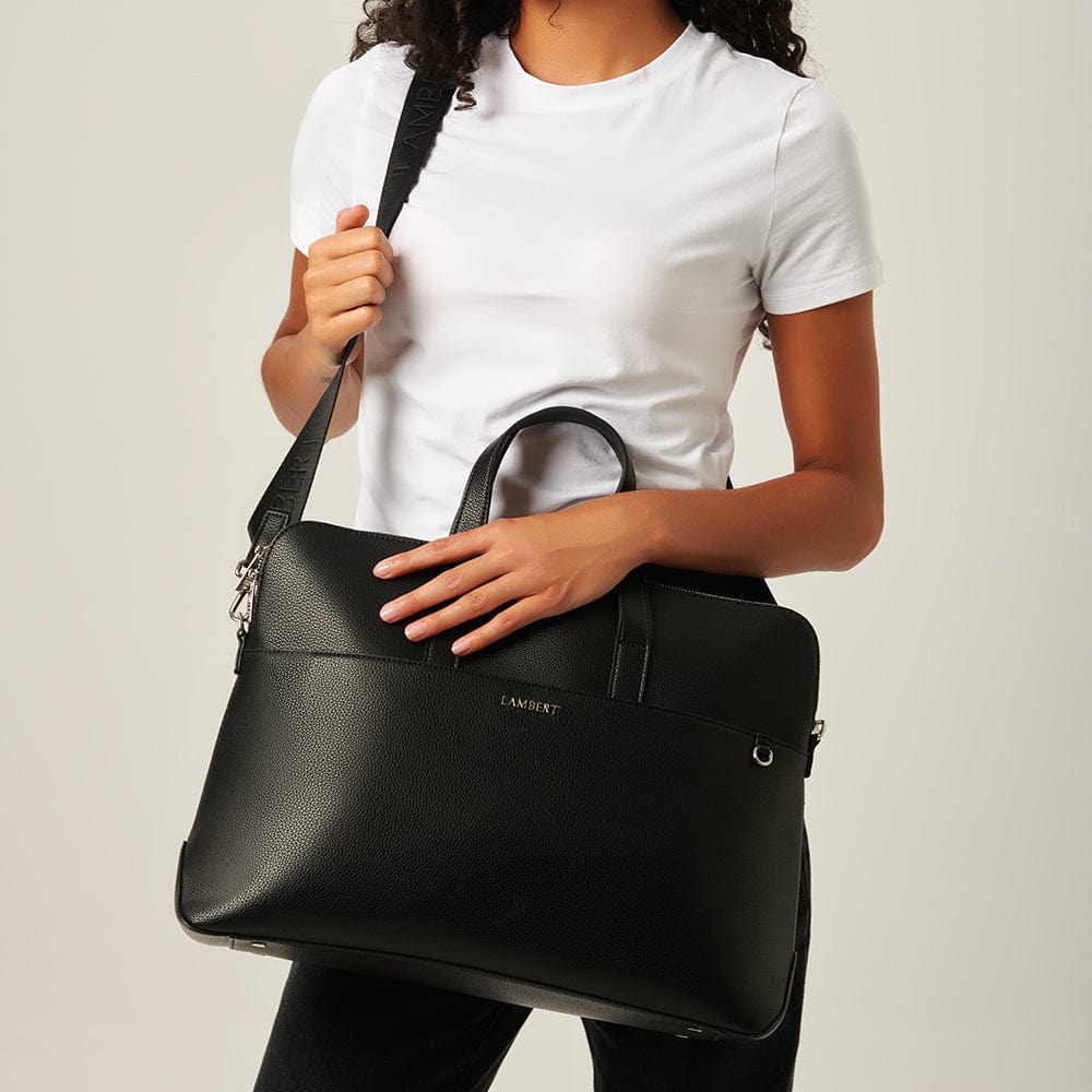 The Malorie - Black Vegan Leather 2-in-1 Briefcase