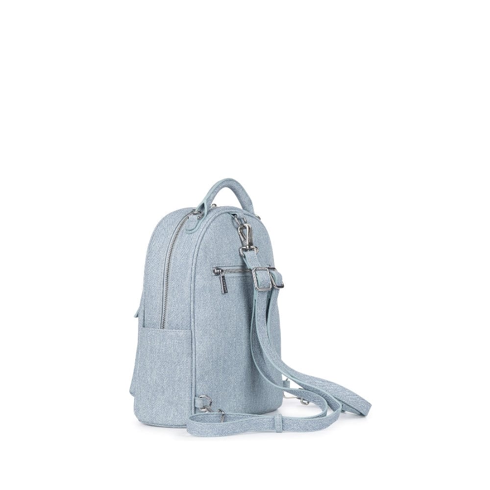 The Maude - Light Denim Vegan Leather Backpack