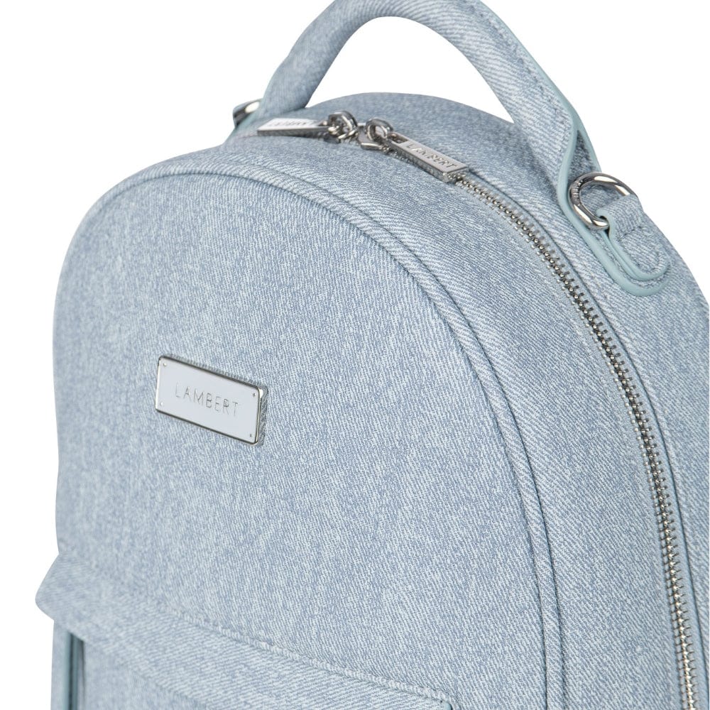 The Maude - Light Denim Vegan Leather Backpack