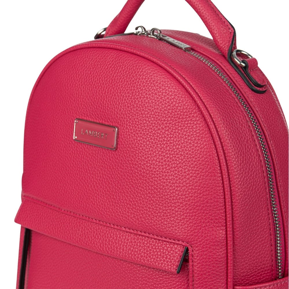 The Maude - Raspberry Vegan Leather Backpack