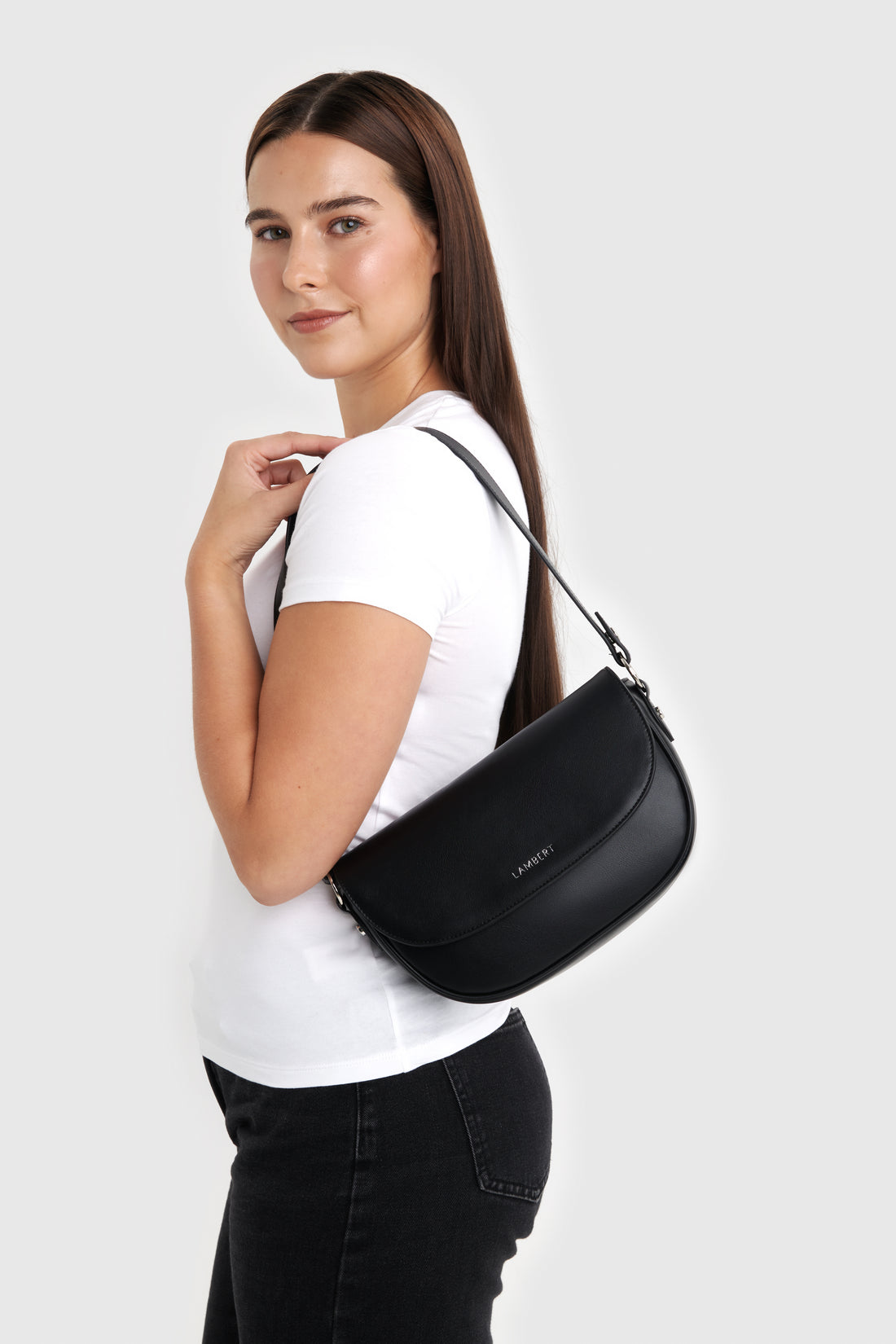 The Nadia - 2-in-1 Vegan Black Leather Handbag