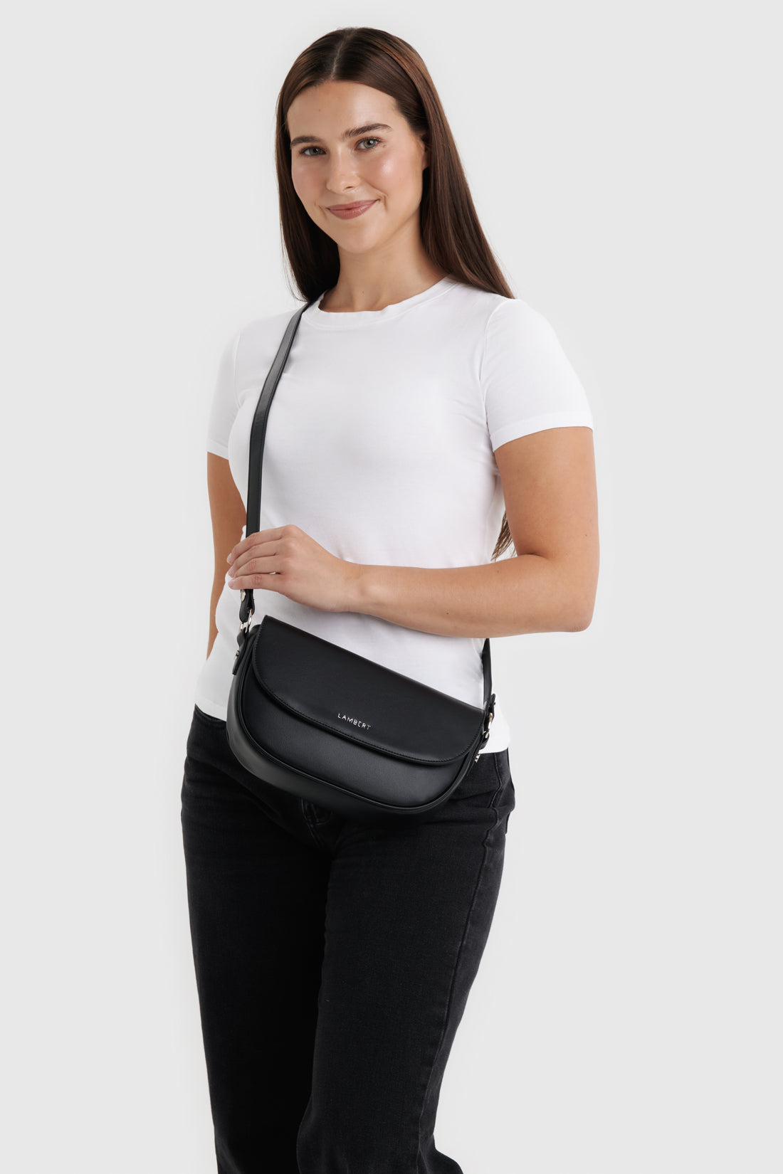 The Nadia - 2-in-1 Vegan Black Leather Handbag