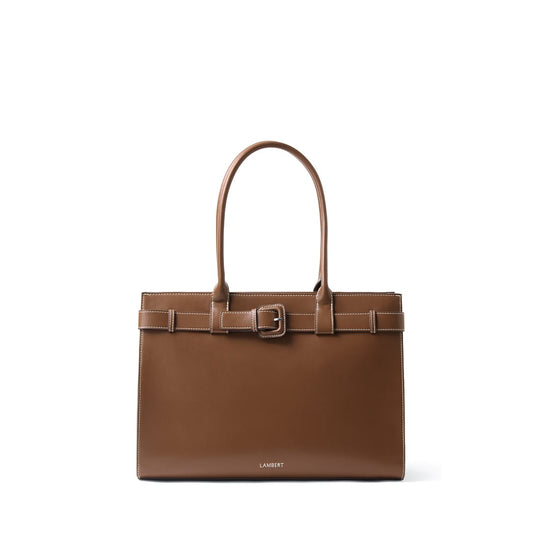 Le Odelia – Sac fourre-tout en cuir vegan hazelnut