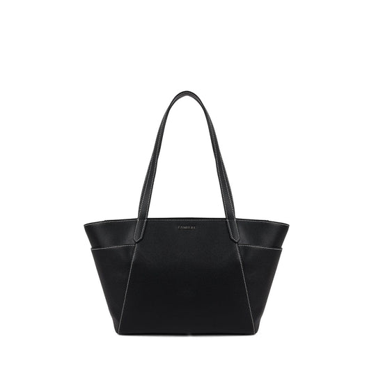 Le Opale - Moyen sac fourre-tout en cuir vegan noir