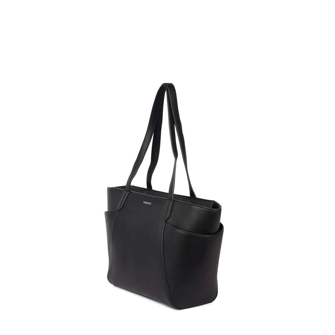 The Opale – Black Medium Vegan Leather Tote Bag