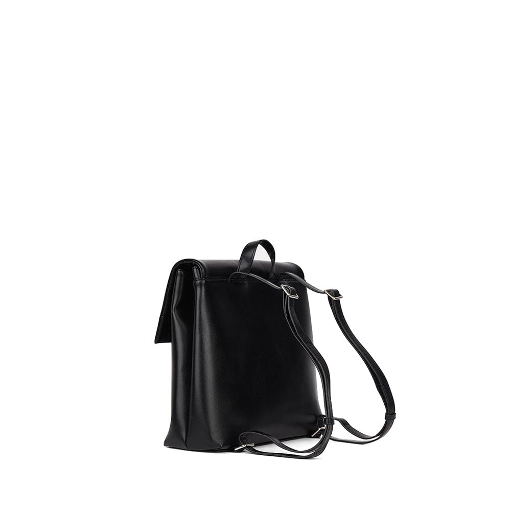 The Polly – Black Vegan Leather Backpack