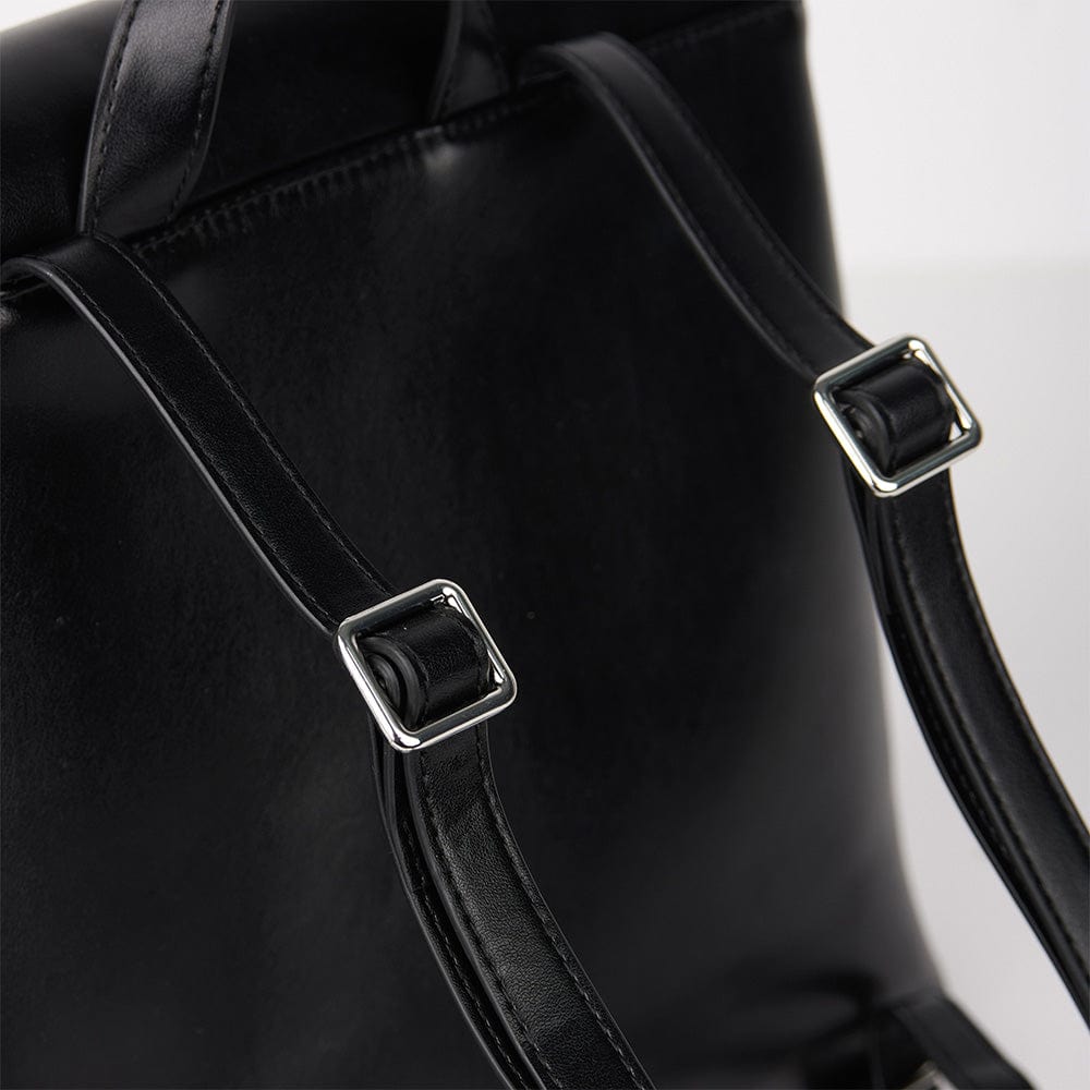 The Polly – Black Vegan Leather Backpack