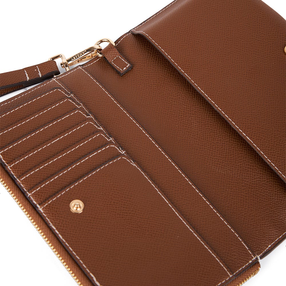 Le Quinn - Portefeuille en cuir vegan hazelnut