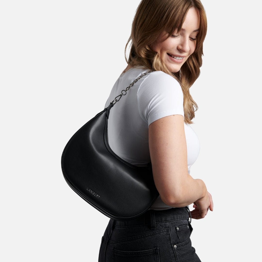 The Rachel - 2-in-1Black Vegan Leather Handbag
