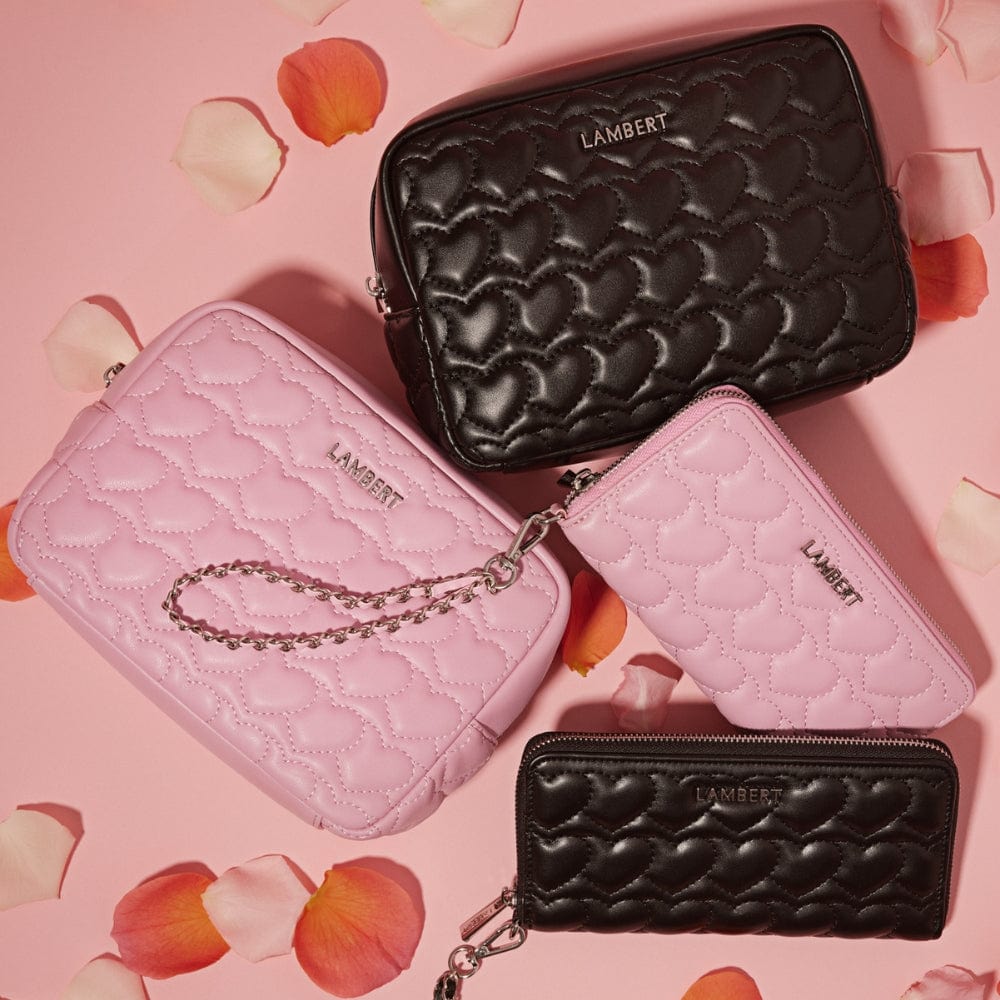 The Rosie - Whisper Pink Quilted Vegan Leather Toiletry Bag