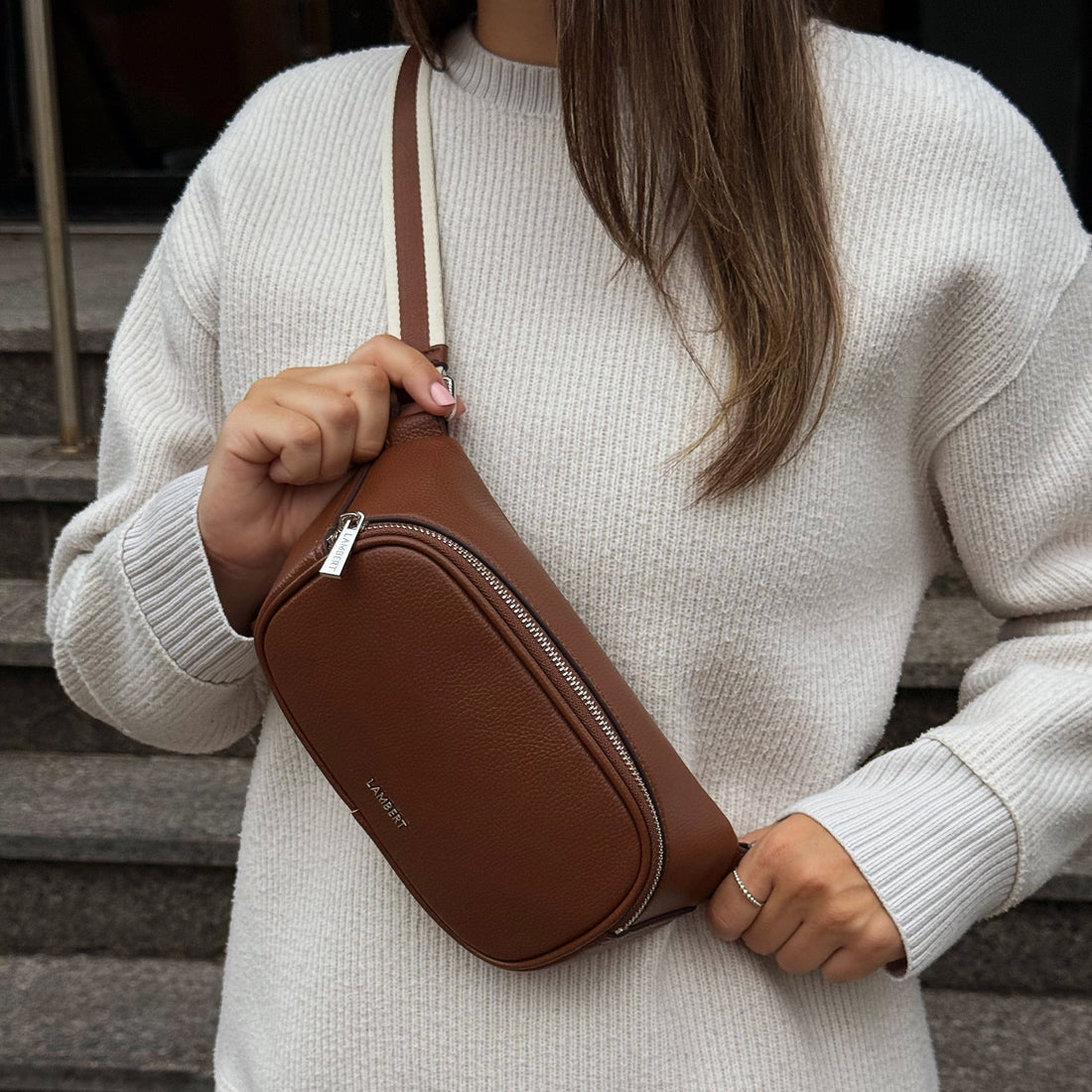 The Sammy - Hazelnut Vegan Leather Belt Bag