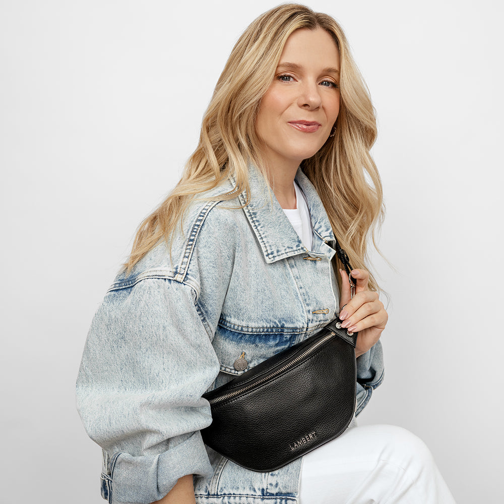 The Sarah - Recycled Black Vegan Leather Fanny Pack