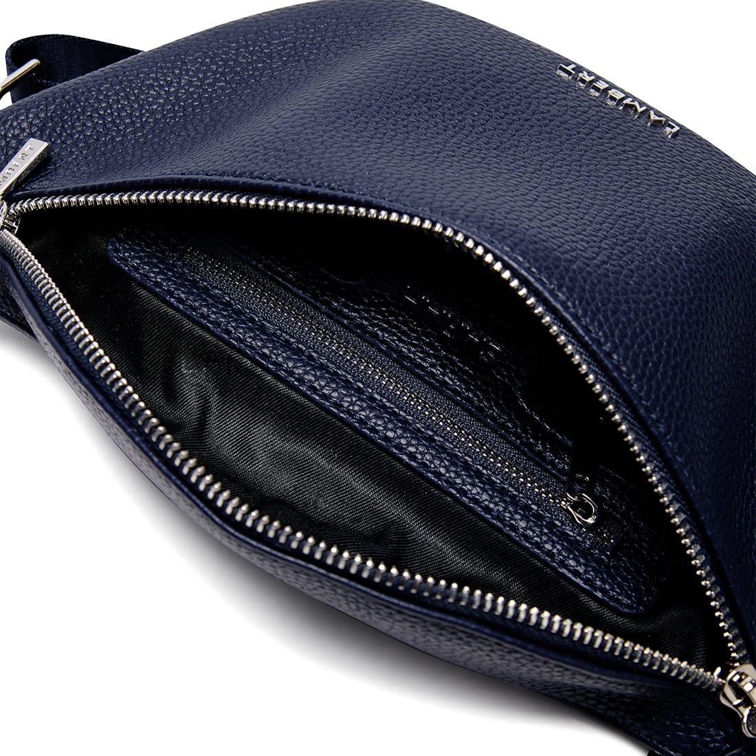 Le Sarah - Sac banane en cuir vegan marine
