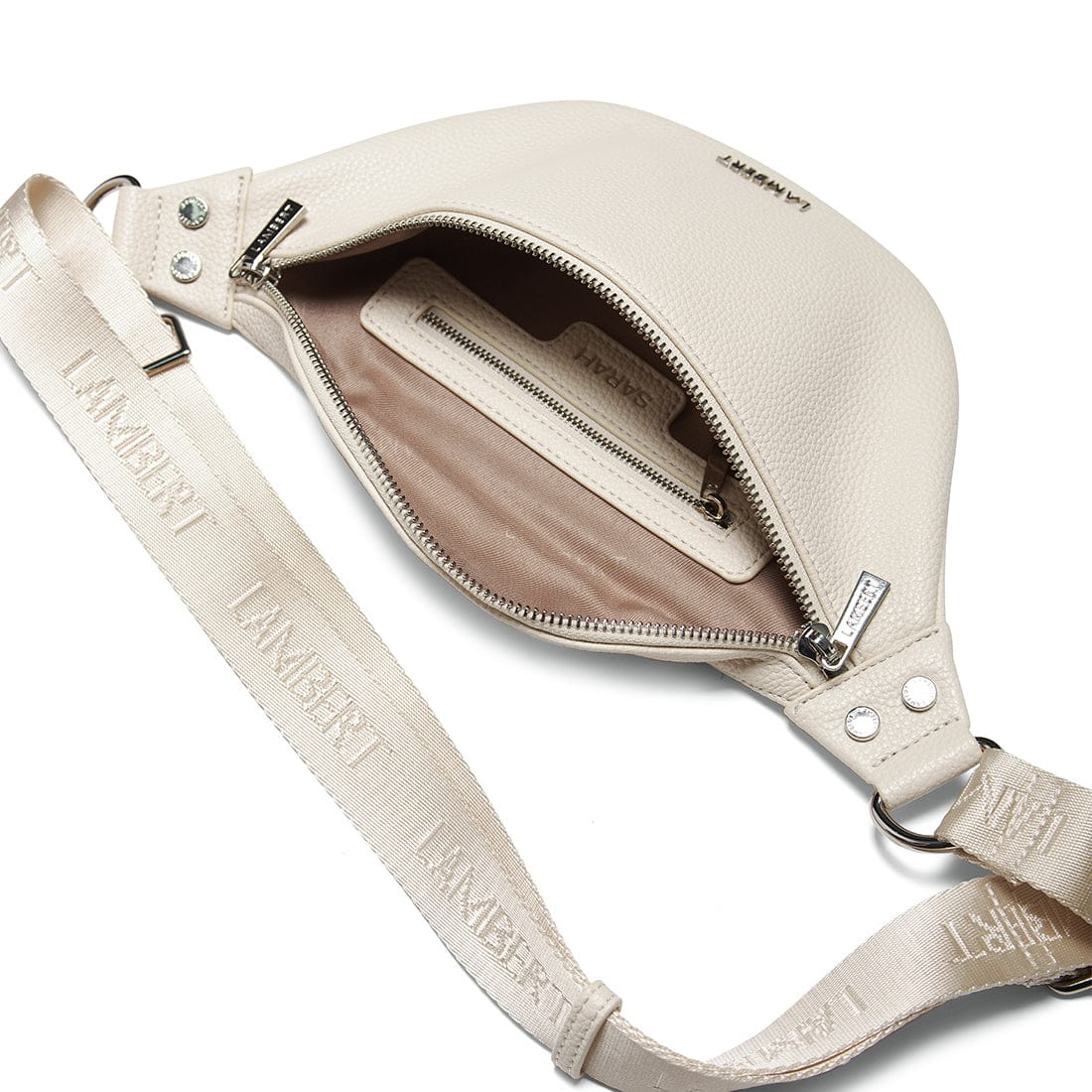 Le Sarah - Sac banane en cuir vegan porcelain