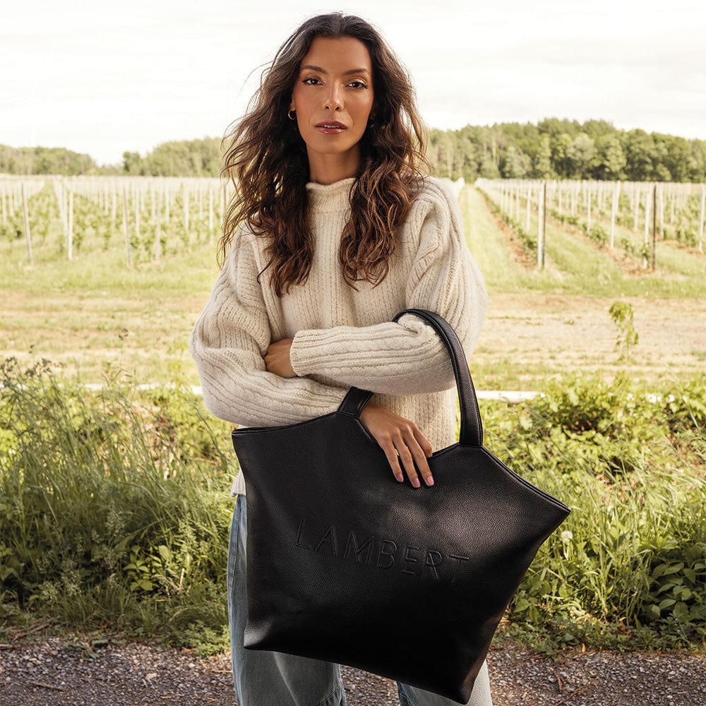 The Sheila - Black Vegan Leather Tote Bag