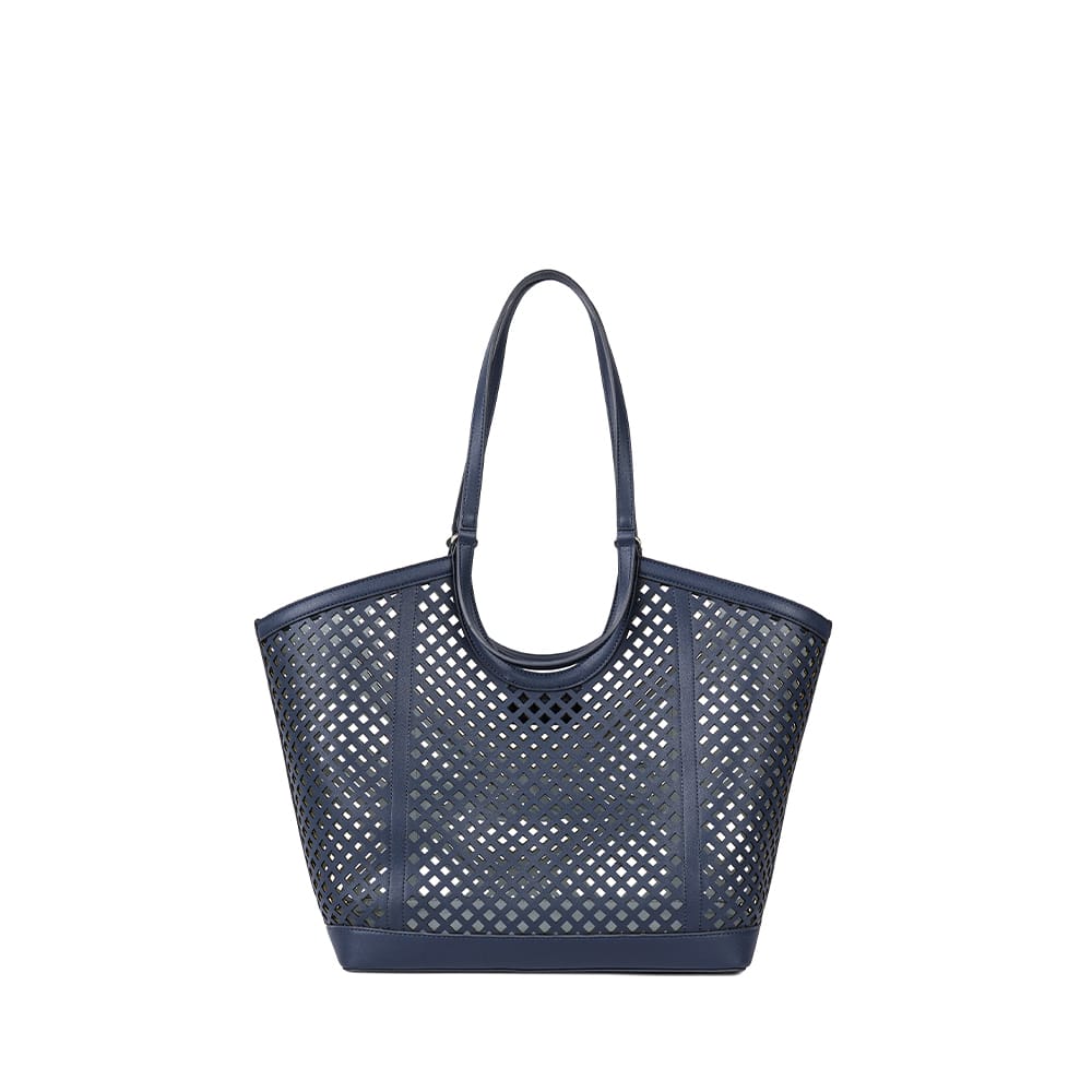 Le Solene – Sac fourre-tout en cuir vegan marine