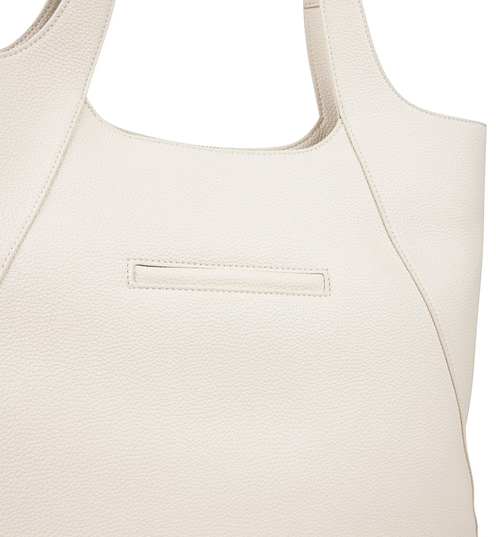 Le Stacey – Sac fourre-tout en cuir vegan porcelain