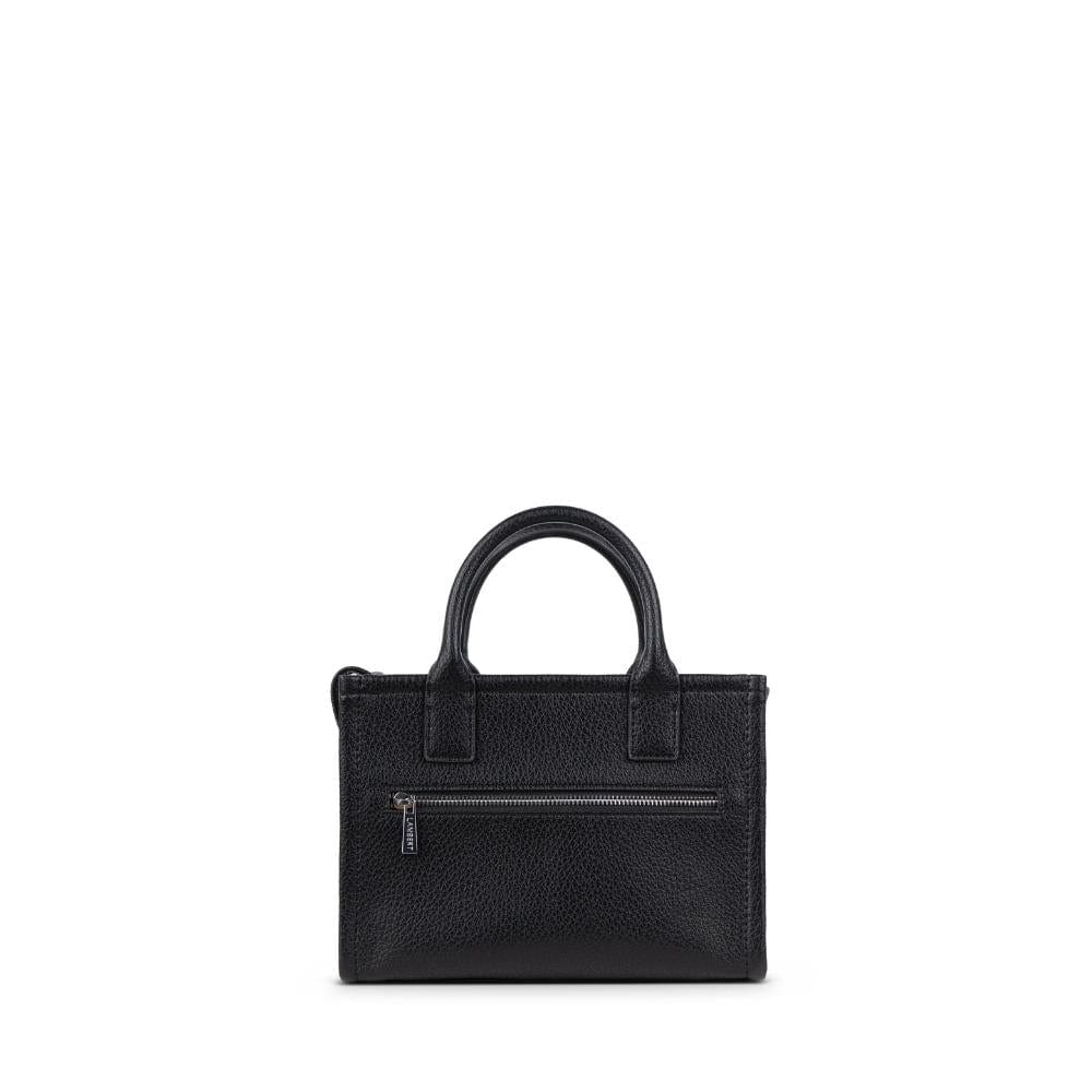 The Tania - Black Vegan Leather Mini Tote Bag