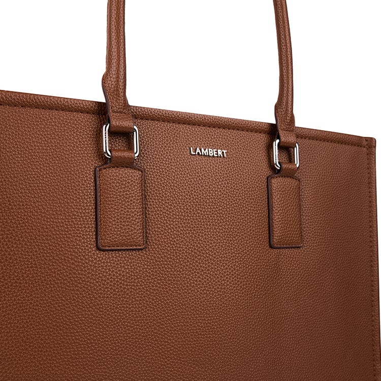 Le Valentina - Sac à main 2-en-1 en cuir vegan hazelnut