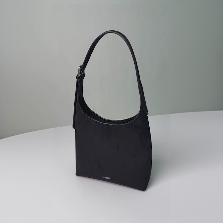 Le Elena – Sac à épaule en suède vegan cassis