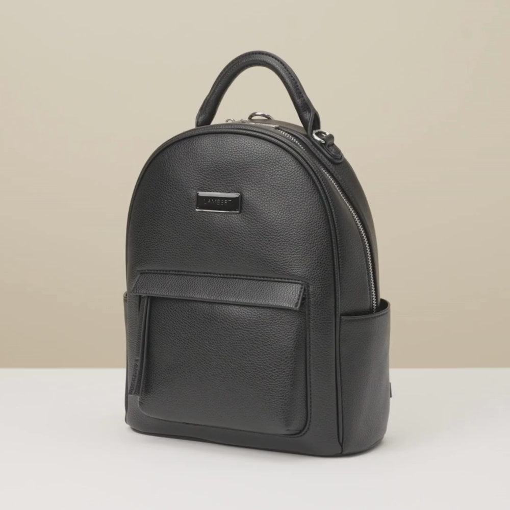 The Maude - Black Vegan Leather Backpack