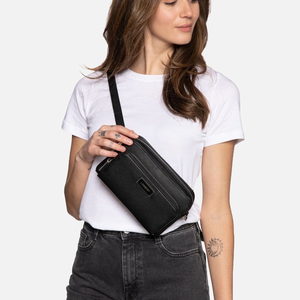 The Ana - 3-in-1 Black Vegan Leather bag