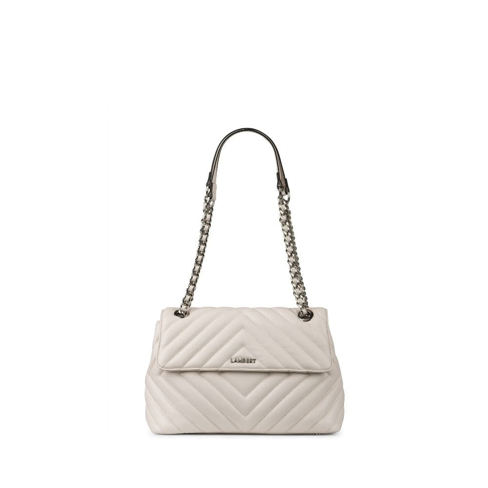 The Lisa - Oyster Vegan Leather Quilted Handbag
