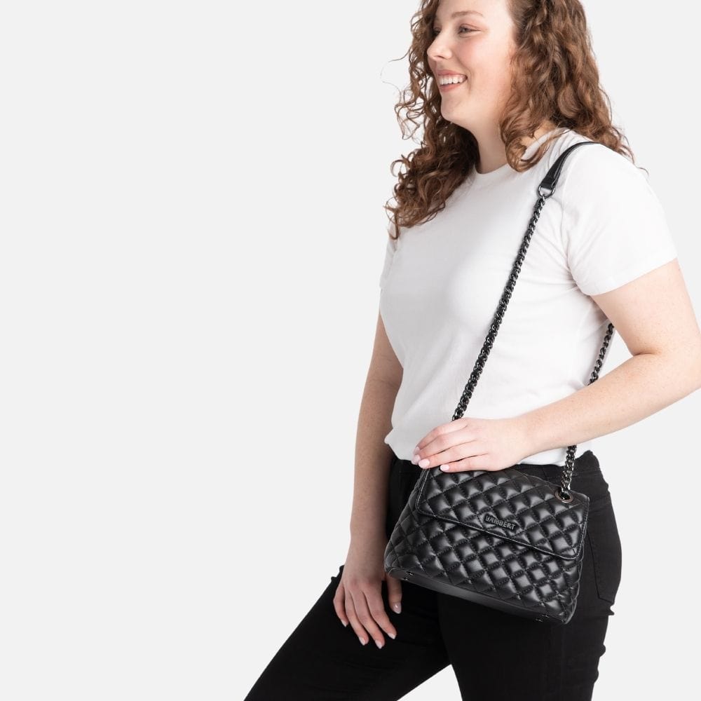 The Penelope - 2-in-1 Black Vegan Leather Handbag