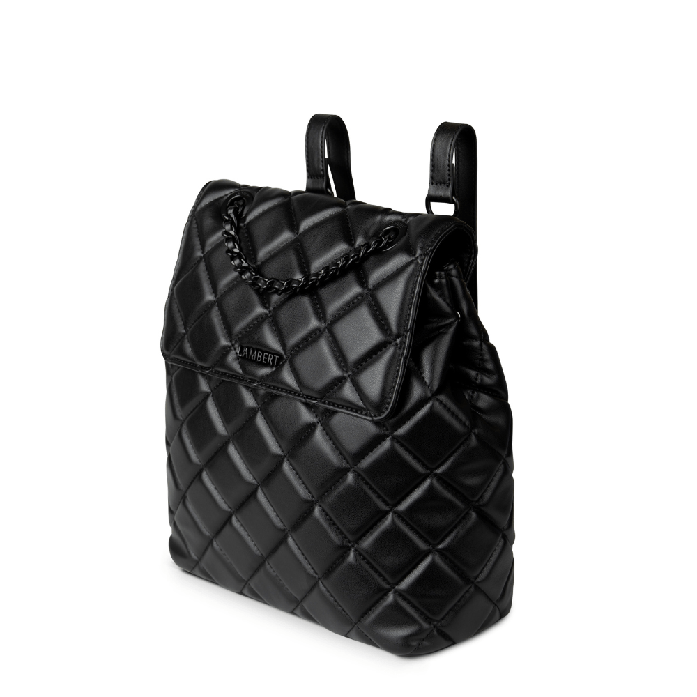 The Sadie - 2-In-1 Black Quilted Vegan Leather Backpack