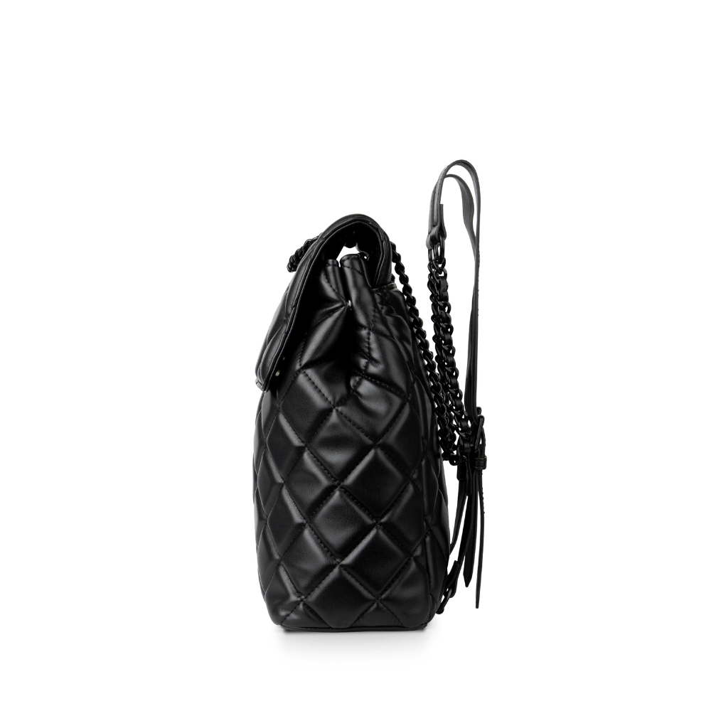 The Sadie - 2-In-1 Black Quilted Vegan Leather Backpack