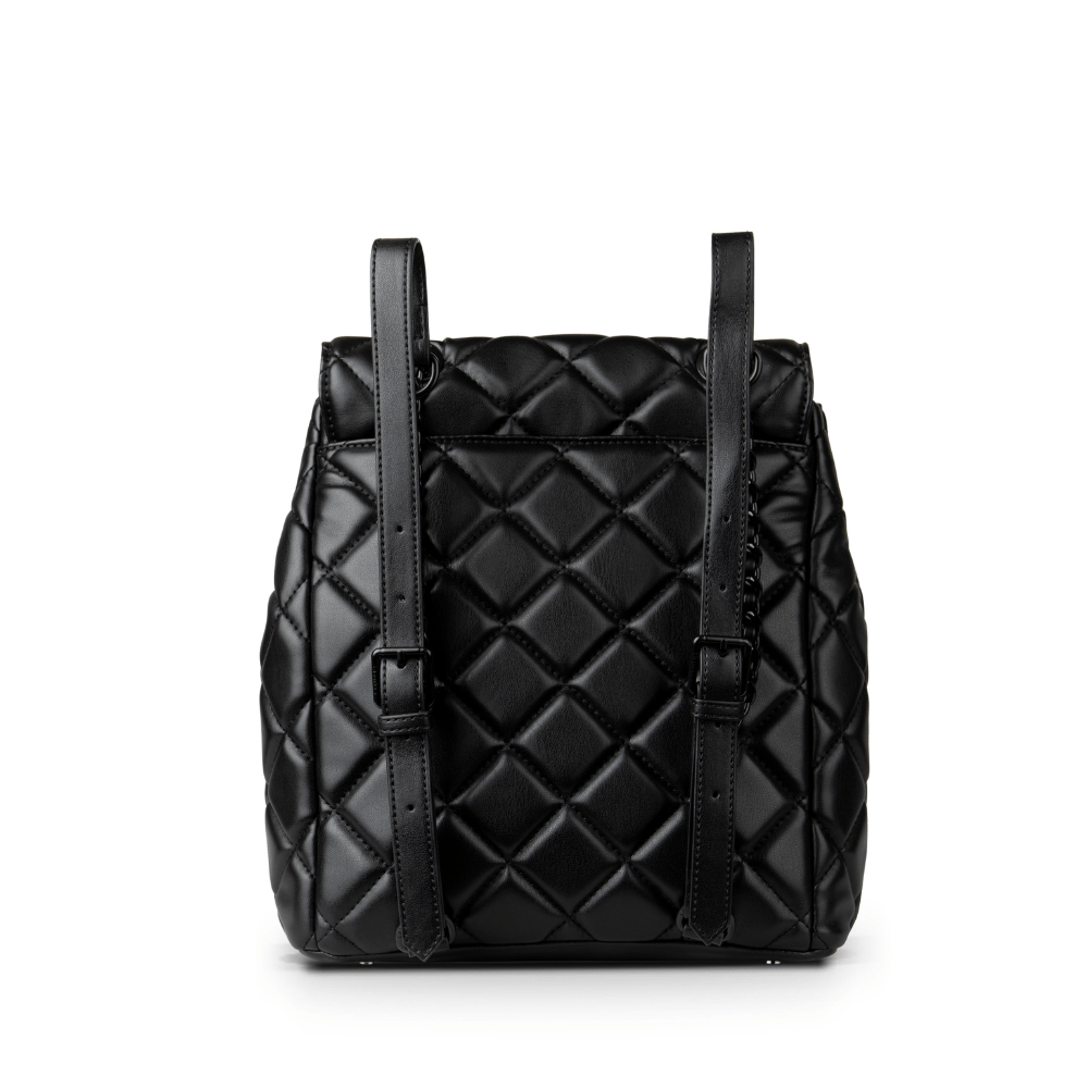 The Sadie - 2-In-1 Black Quilted Vegan Leather Backpack