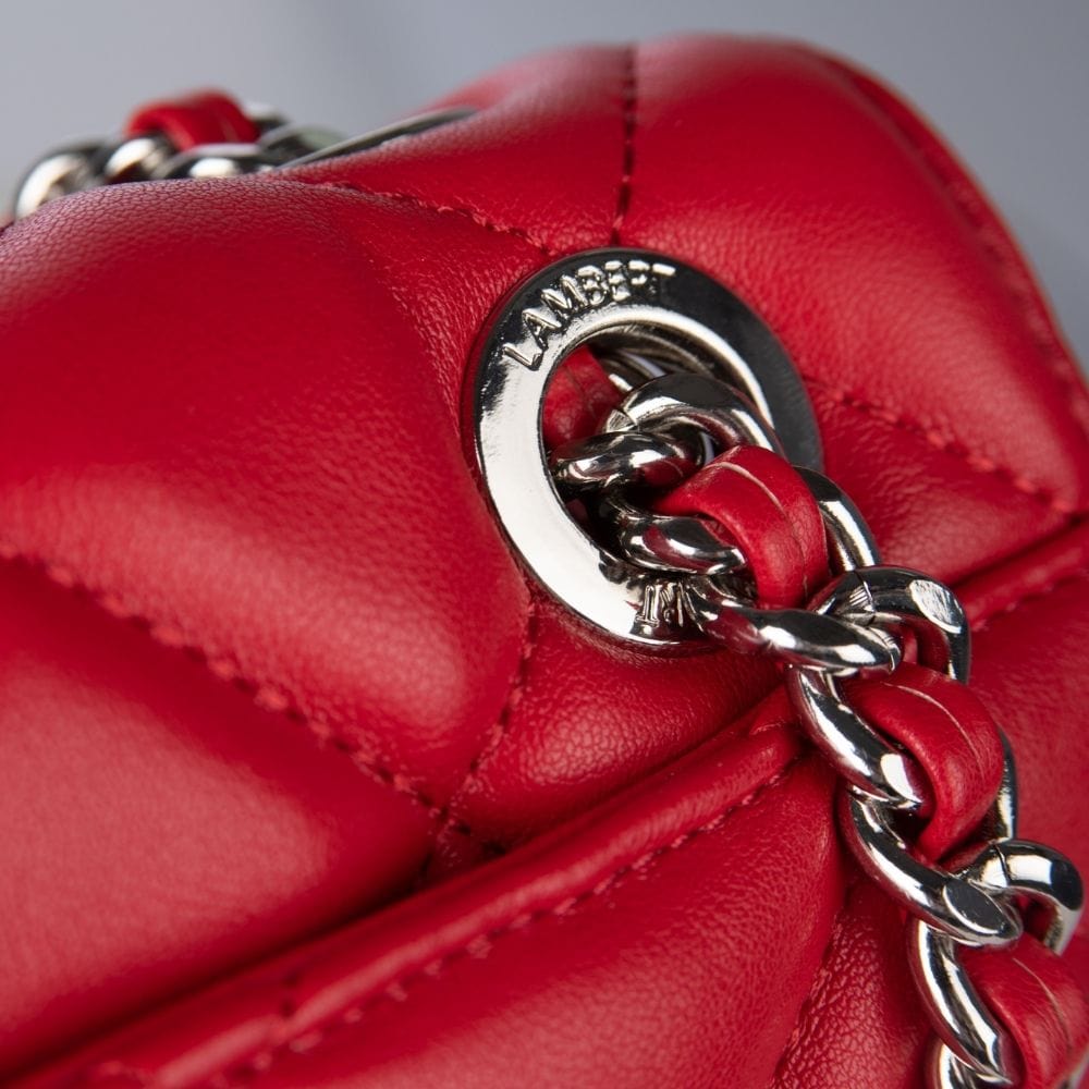 The Sofia - 2-in-1 Cherry Vegan Leather Quilted Crossbody